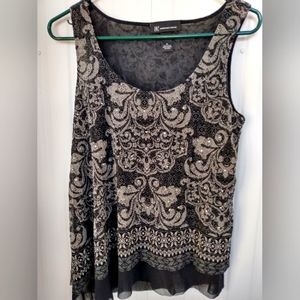 Women's sleeveless lined top, rhinestone embellishment, size M